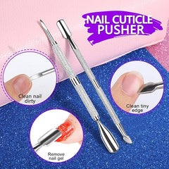 Manicure Nail File Kit-3Pcs Double Sided Nail File, Rectangular Nail Buffer, 4 Step Buffing Block, 3Pcs Cuticle Clipper & Pusher, and Nail Brush, Complete Nail Kit with Buffer for Salon Nail Art - British D'sire