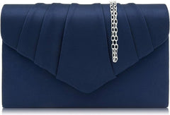 Milisente Women Clutch Bag Suede Pleated Envelope Bag Stylish Evening Bag - Women's Totes & Shoulder Bags - British D'sire