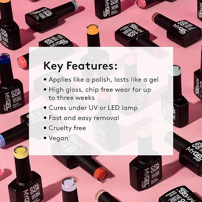 MYGEL by Mylee The Cherry Cola Gel Nail Polish Collection 2x10ml Colours + Top & Base Coat - UV/LED Soak-Off Nail Art Manicure Pedicure for Professional, Salon & Home Use, Long Lasting & Easy to Apply - British D'sire