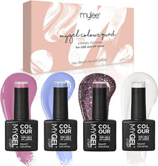 Mylee Gel Nail Polish Quad Colour Set 4x10ml [Oh My Quad] UV/LED Soak-Off Nail Art Manicure Pedicure for Professional, Salon & Home Use - Long Lasting & Easy to Apply - British D'sire