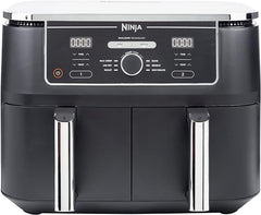 Ninja Foodi MAX Dual Zone Digital Air Fryer, 2 Drawers, 9.5L, 6-in-1, Uses No Oil, Max Crisp, Roast, Bake, Reheat, Dehydrate, Cook 8 Portions, Non-Stick Dishwasher Safe Baskets, Black AF400UK - British D'sire