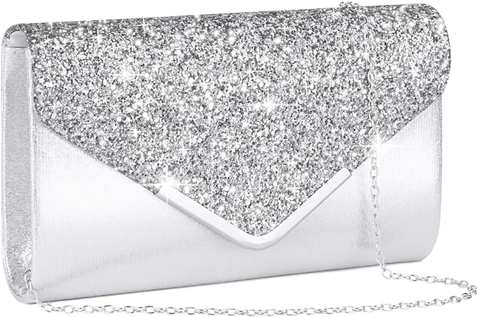 OSDUE Women Clutch Bag | Glitter Envelope Clutch Bag With Detachable Chain Strap | Evening Clutch for Ladies | Evening Bag - Women's bags and pouches - British D'sire