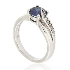 Pearlz Gallery Blue and White Cubic Zirconia Fashion Sterling Silver Ring - Rings - British D'sire