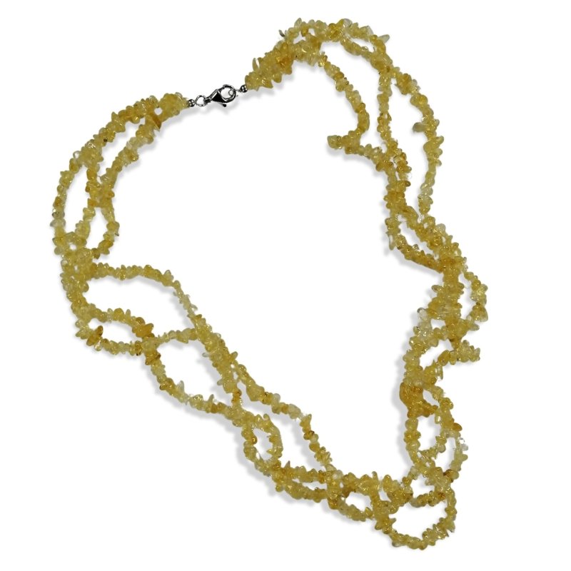 Pearlz Gallery Citrine Chips 3 Row Twisted Necklace - Necklaces & Pendants - British D'sire