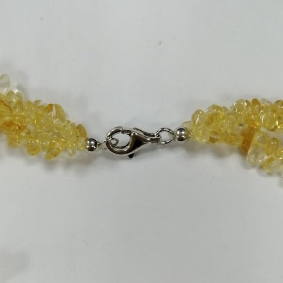 Pearlz Gallery Citrine Chips 3 Row Twisted Necklace - Necklaces & Pendants - British D'sire