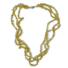 Pearlz Gallery Citrine Chips 3 Row Twisted Necklace - Necklaces & Pendants - British D'sire