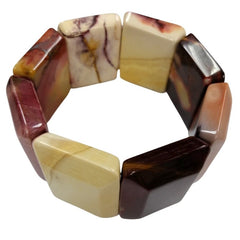 Pearlz Gallery Ladies Rectangle Mookite Stretch Bracelet - Bracelets & Bangles - British D'sire