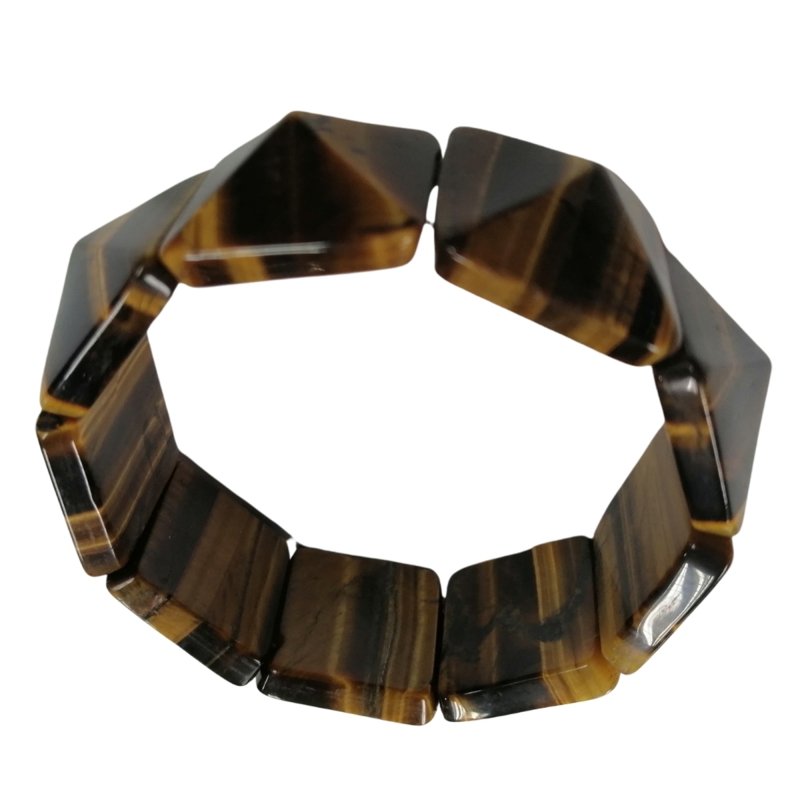 Pearlz Gallery Pyramid Yellow Tiger Eye Bracelet - Bracelets & Bangles - British D'sire