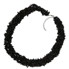 Pearlz Gallery Red Garnet Chips Knitted Round Bead Necklace - Necklaces & Pendants - British D'sire