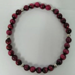 Pearlz Gallery Round Beads Maroon Tiger's Eye Bracelet - Bracelets & Bangles - British D'sire