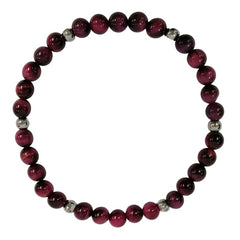 Pearlz Gallery Round Beads Maroon Tiger's Eye Bracelet - Bracelets & Bangles - British D'sire