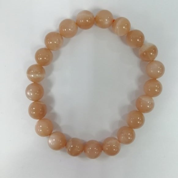 Pearlz-Gallery-Round-Peach-Moonstone-Bracelet - Bracelets & Bangles - British D'sire