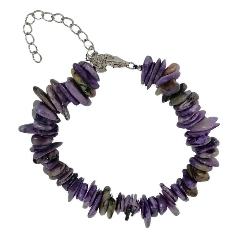 Pearlz Gallery Roundell Chips Charoite Bracelet - Bracelets & Bangles - British D'sire