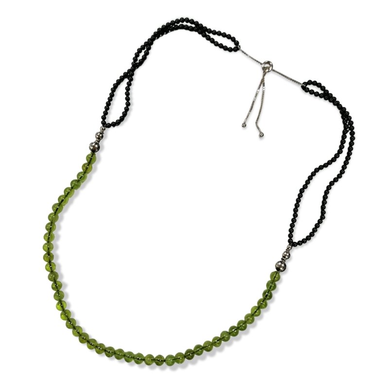 Pearlz Gallery Slider Chain Black Onyx & Peridot Necklace - Necklaces & Pendants - British D'sire