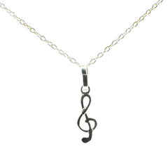 Pendant Plain Silver *Music Note* - Necklaces & Pendants - British D'sire