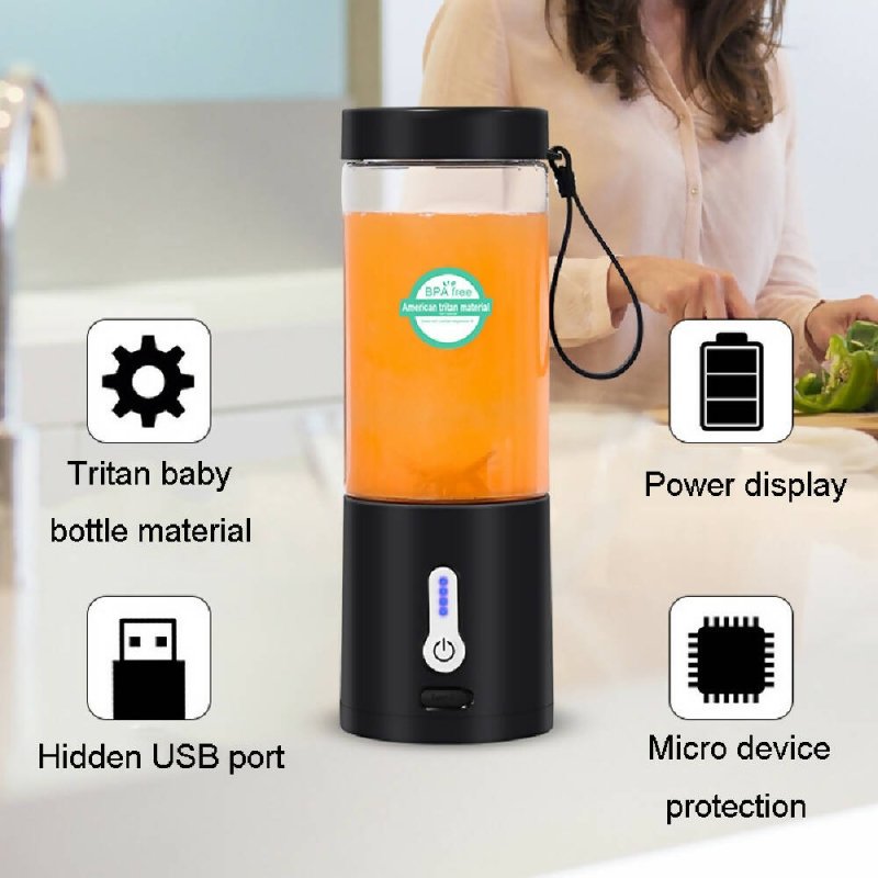 Portable Multifunctional USB Rechargeable Juice Extractor Cup Mini Electrical Juicer(Blue) - Juice Extractor Cup Mini Electrical Juicer - British D'sire