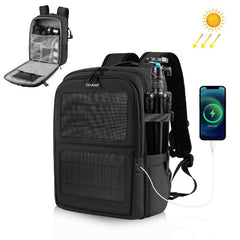 PULUZ Solar Power Outdoor Portable Camera Dual Shoulders Backpack Laptop Bag (Black) - Shoulders Backpack Laptop Bag - British D'sire