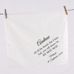 Pure Essence Greetings Best Man Personalised Wedding Handkerchief - Towels - British D'sire