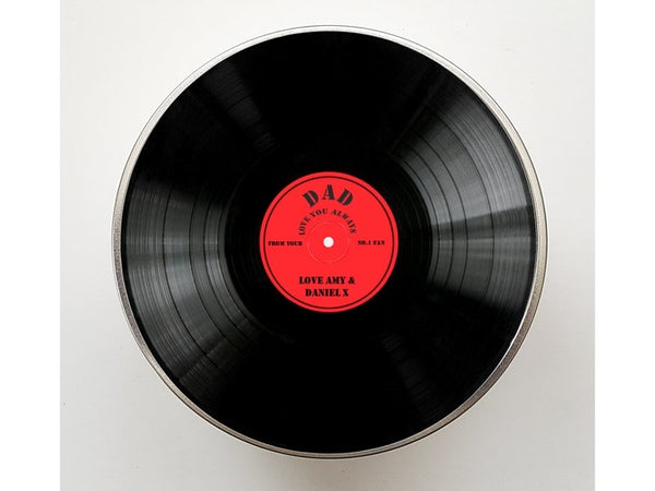 Vinyl Record Retro Design Personalised Round Tin