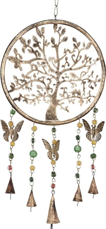 Purity Style Tree of Life Hanging Windchime/Mobile with Bells, Beads and Butterflies - British D'sire