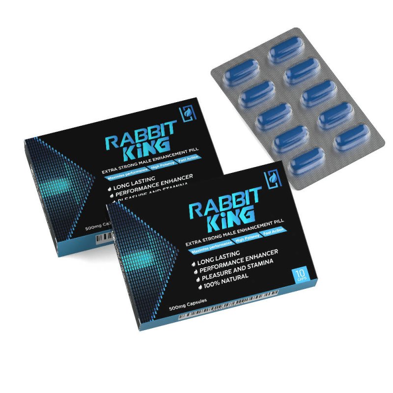 Rabbit King Male Performance Enhancer Extra Strong Fast Acton Supplement 10 Capsules 500mg - Sexual Health - British D'sire