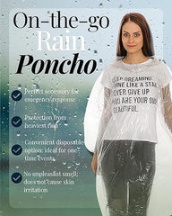 Rain Poncho | Waterproof Ponchos for Adults | Disposable Waterproof Poncho | Rain Coat Men's and Women's pack of 5 - British D'sire