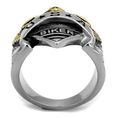 Jewellery Kingdom  Details about   Mens biker ring eagle stainless steel 18kt gold no stone handmade usa new 2327