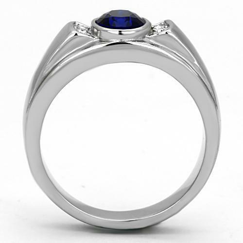 Jewellery Kingdom  Details about   Mens sapphire ring cz blue oval stainless steel cubic zirconia pinky signet 184