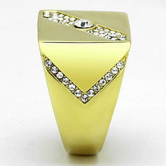 Jewellery Kingdom Signet Pinky Cubic Zirconia Classy Smart 18kt Steel Mens Gold Ring