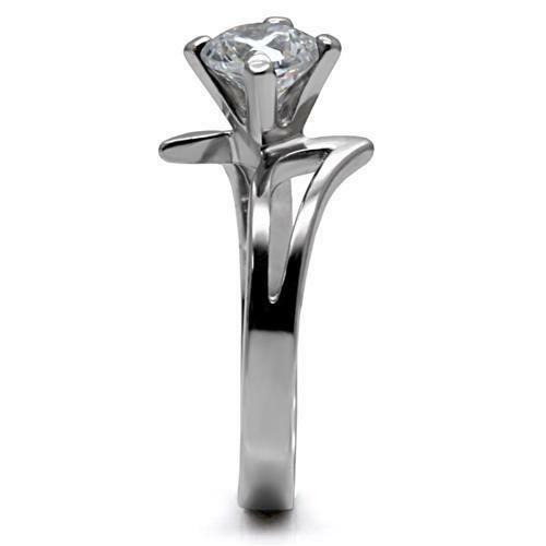 Jewellery Kingdom Cubic Zirconia Silver Engagement Twist 1.45 CT Ladies Solitaire Ring