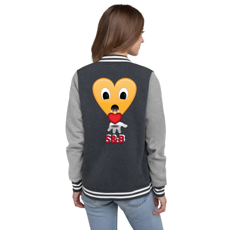 S&B Teddy Heart Kiss Women's Varsity Jacket - Women's Jacket - British D'sire