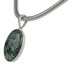 Simple Sterling Silver Seraphinite Pendant - Necklaces & Pendants - British D'sire