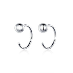 Sterling Silver Earrings Simple Platinum-plated Earrings Temperament Small Ball Earrings - Earrings - British D'sire