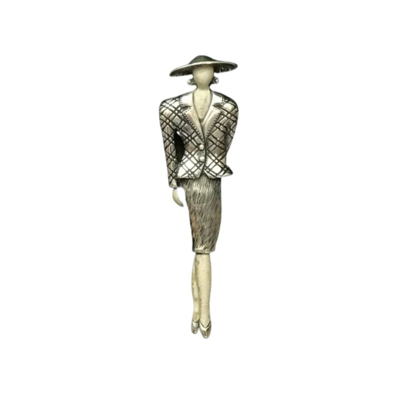 Timeless Classics Art Deco Lady Brooch - Brooms & Brushes - British D'sire