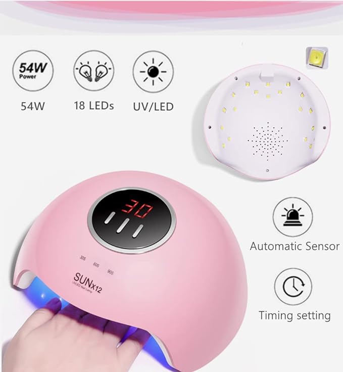 UV Nail Kit LED Nail Lamp with Electric Nail Drill ,3D Art Acrylic Nail kit for Nail Beginners,Gel Nail Dryer Light Professional DIY Nail Art Supplies,Manicure Pen Polishing Tools - British D'sire