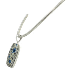 Very Beautiful Rectangular K2 Jasper Statement Pendant in Open Back Bazel Setting - Necklaces & Pendants - British D'sire