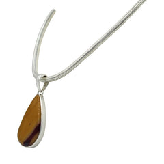 Very unique shape of a Mookaite statement Pendant in open back bazel setting - Necklaces & Pendants - British D'sire