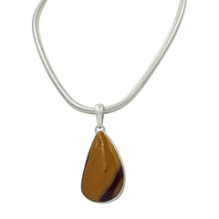 Very unique shape of a Mookaite statement Pendant in open back bazel setting - Necklaces & Pendants - British D'sire