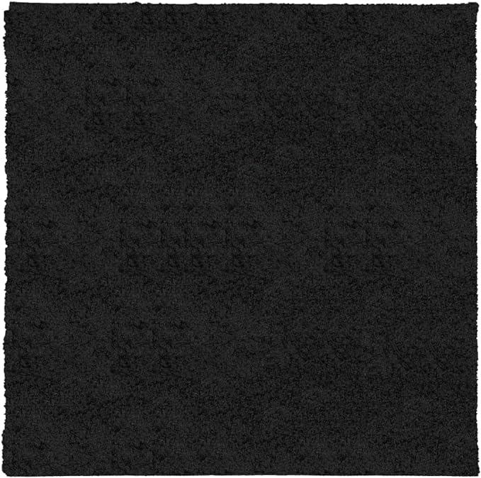 vidaXL Shaggy Rug-240x240cm, Modern Black Square Floor Carpet, Soft High Pile Polypropylene Mat, OEKO-TEX Safe, Suitable for Living Room/Bedroom - British D'sire