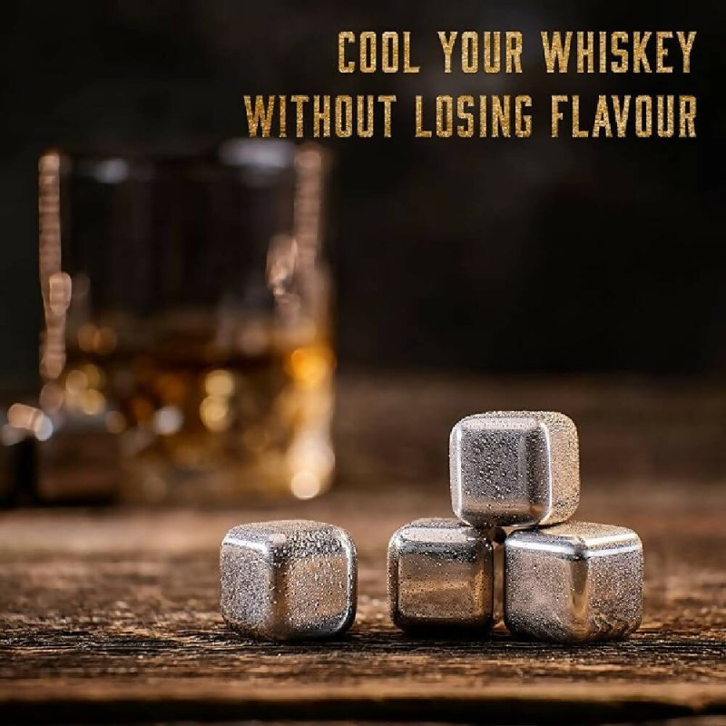 Whiskey Glasses Set | Whisky Accessories Set | Gifts for Men | Whisky Gift Set | Reusable Ice Cubes - Glasswares & Drinkwares - British D'sire