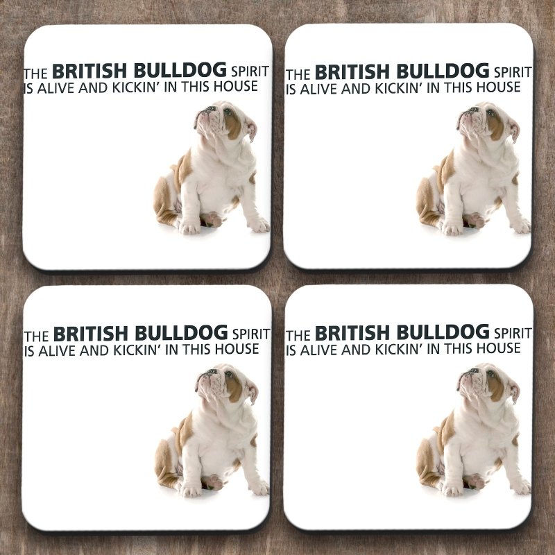 Yoosh British Bulldog x 4 Coasters - Kitchen Tools & Gadgets - British D'sire