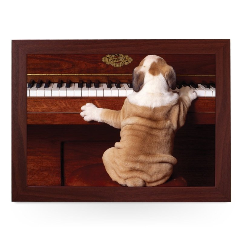 Yoosh Bulldog Puppy Playing Piano Lap Tray - Kitchen Tools & Gadgets - British D'sire