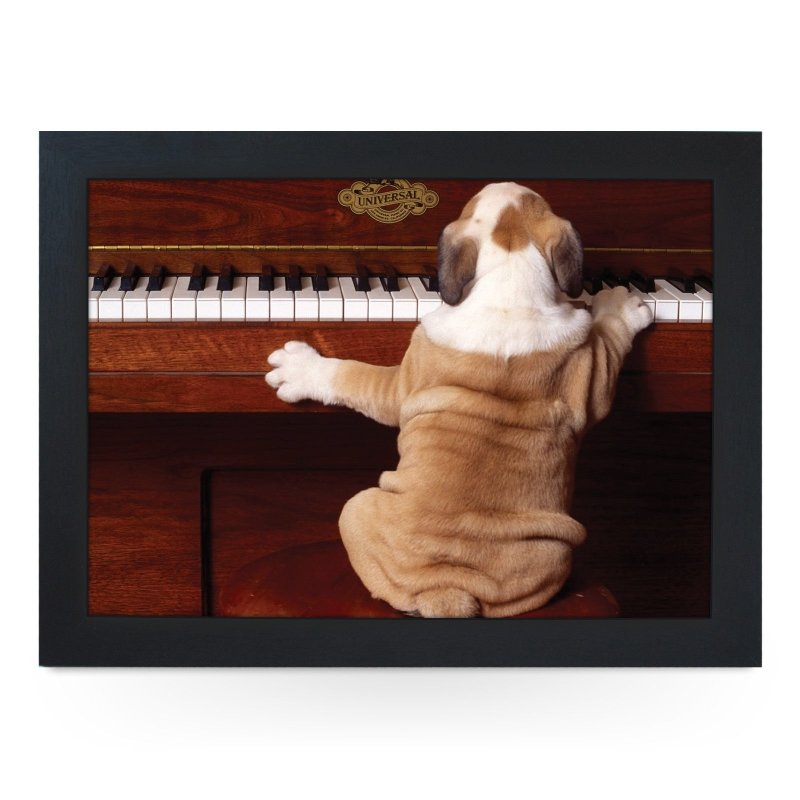 Yoosh Bulldog Puppy Playing Piano Lap Tray - Kitchen Tools & Gadgets - British D'sire