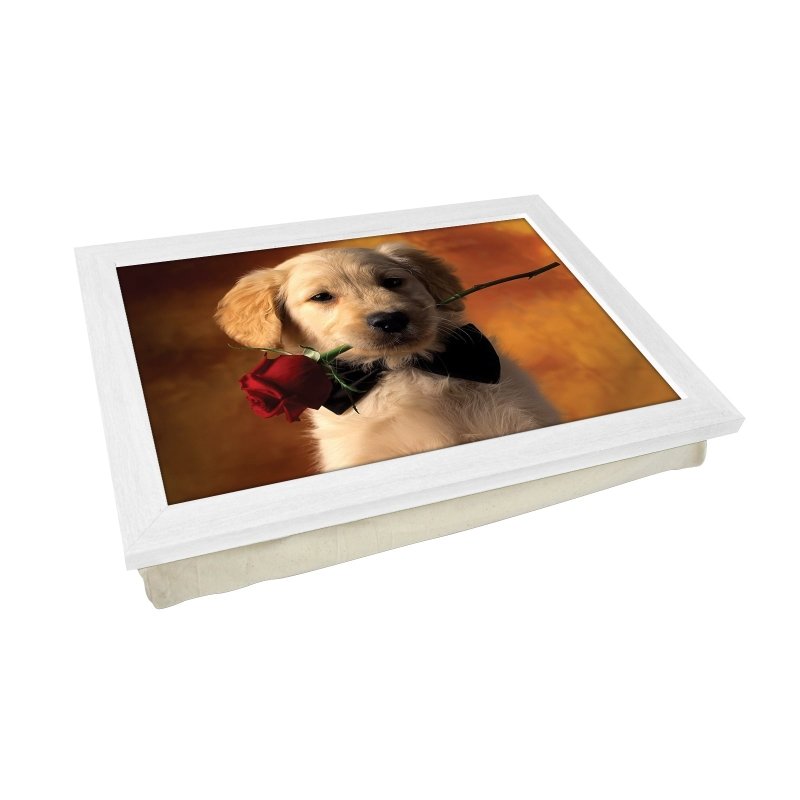 Yoosh Golden Retriever Puppy With Rose Lap Tray - L0374 - Kitchen Tools & Gadgets - British D'sire