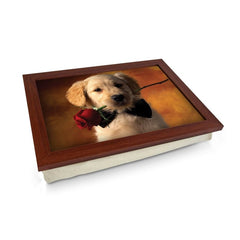 Yoosh Golden Retriever Puppy With Rose Lap Tray - L0374 - Kitchen Tools & Gadgets - British D'sire