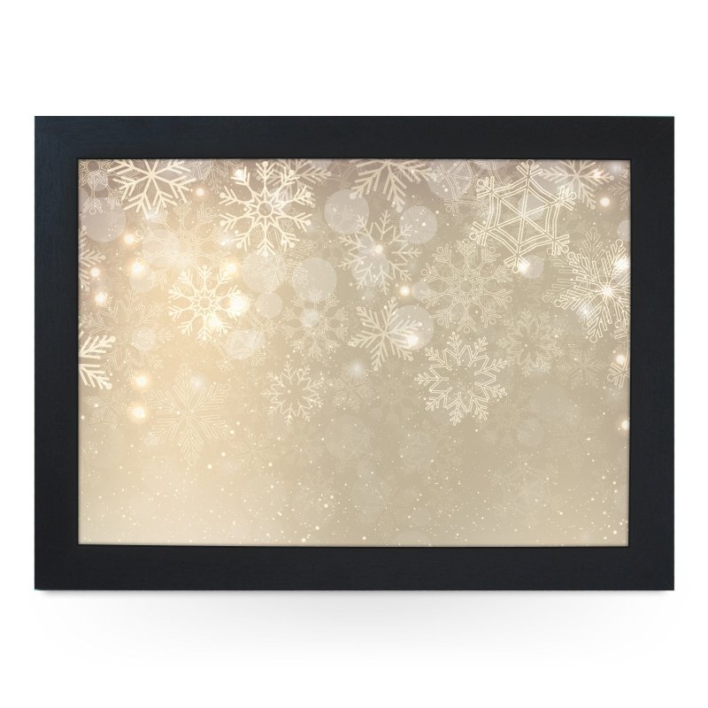 Yoosh Golden Sparkly Snowflakes Lap Tray - L0568 - Kitchen Tools & Gadgets - British D'sire