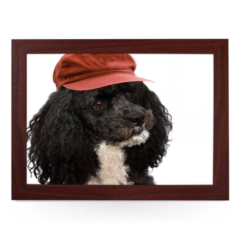 Yoosh Harlequin Poodle Wearing a Hat Lap Tray - L0224 - Kitchen Tools & Gadgets - British D'sire