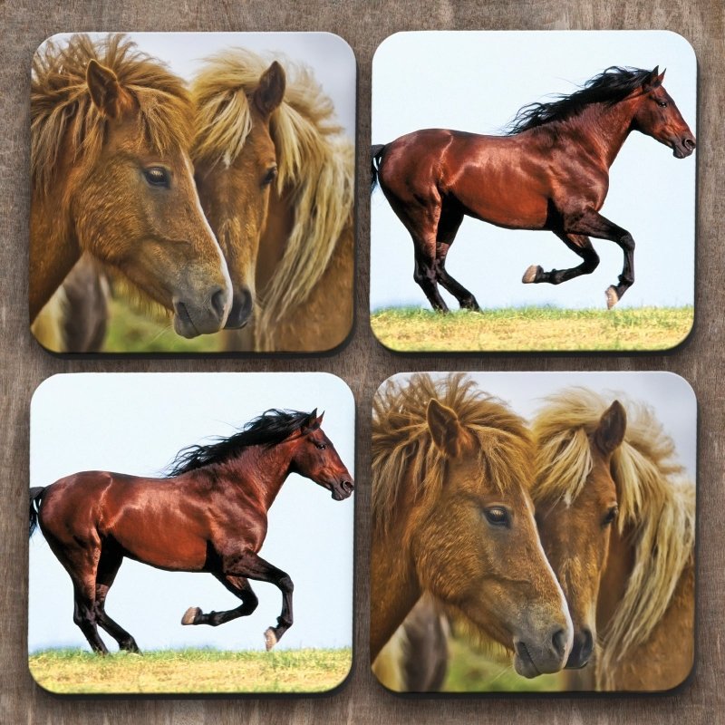 Yoosh Horses x 4 Coasters - Kitchen Tools & Gadgets - British D'sire