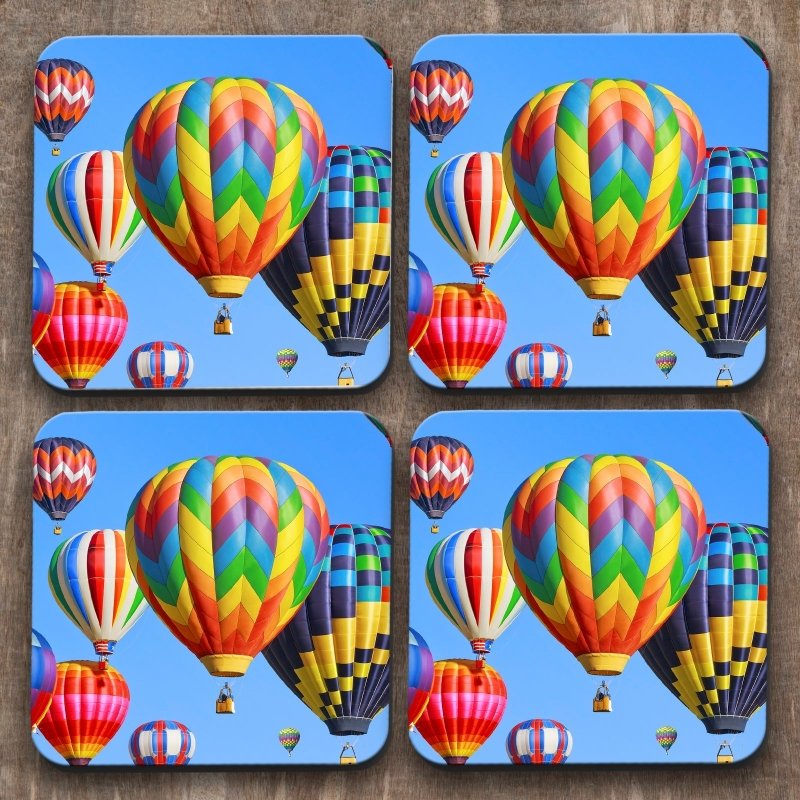 Yoosh Hot Air Balloons x 4 Coasters - Kitchen Tools & Gadgets - British D'sire