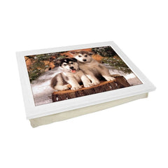 Yoosh Husky Puppies On Tree Stump Lap Tray - L0371 - Kitchen Tools & Gadgets - British D'sire